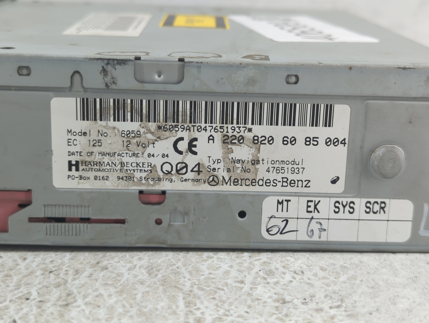 2001-2006 Mercedes-benz Cl500 Information Display Screen - Oemusedautoparts1.com