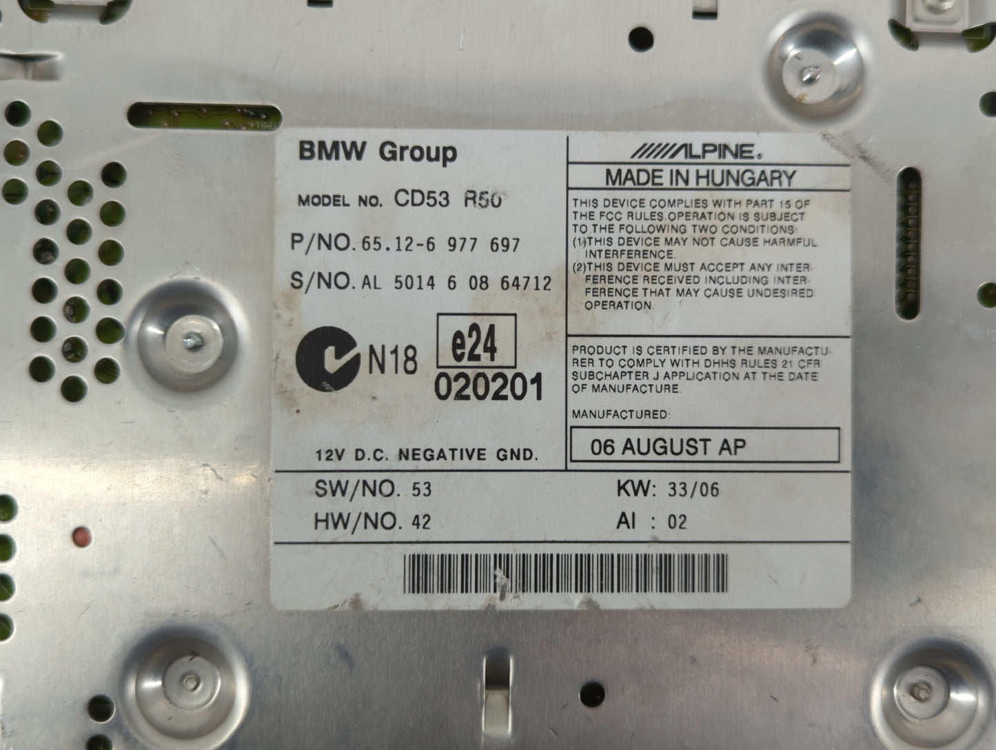 2004 Mini Cooper Radio Control Panel - Oemusedautoparts1.com