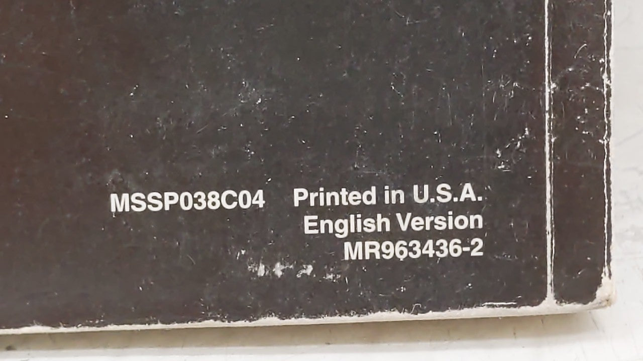 2004 Mitsubishi Endeavor Owners Manual Book Guide OEM Used Auto Parts - Oemusedautoparts1.com