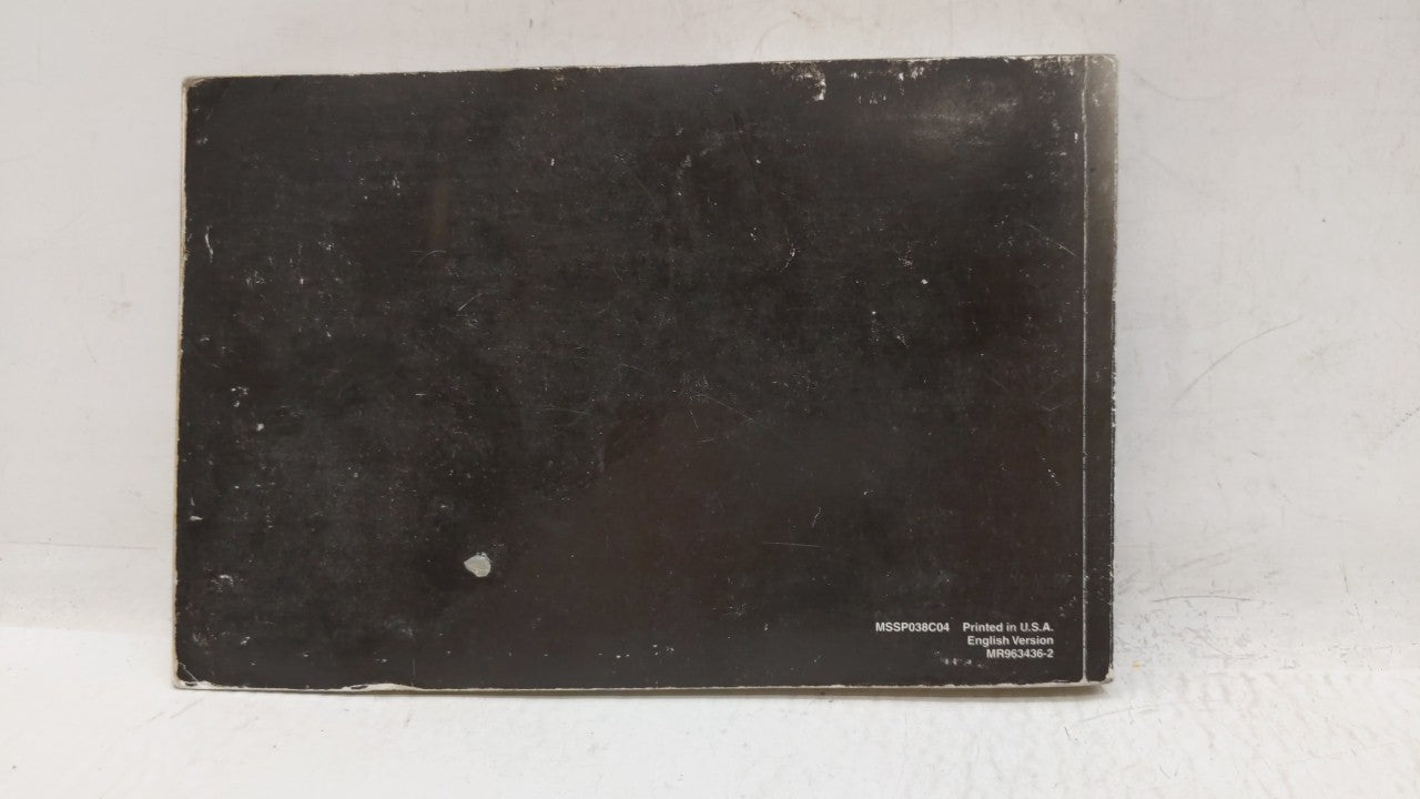 2004 Mitsubishi Endeavor Owners Manual Book Guide OEM Used Auto Parts - Oemusedautoparts1.com