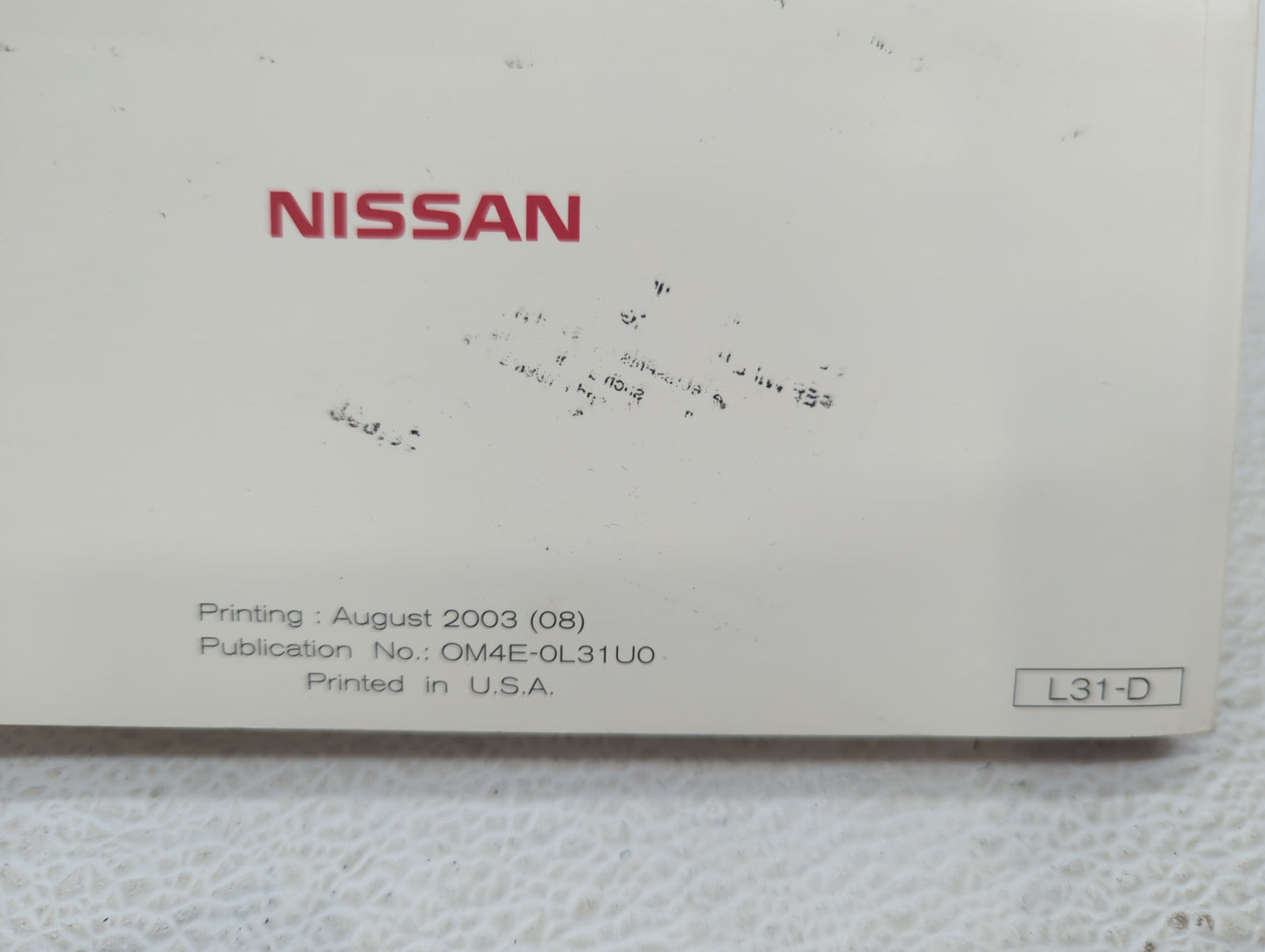 2004 Nissan Altima Owners Manual Book Guide OEM Used Auto Parts - Oemusedautoparts1.com