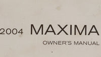 2004 Nissan Maxima Owners Manual Book Guide OEM Used Auto Parts - Oemusedautoparts1.com