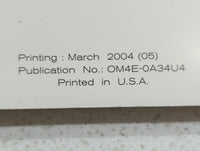 2004 Nissan Maxima Owners Manual Book Guide OEM Used Auto Parts - Oemusedautoparts1.com