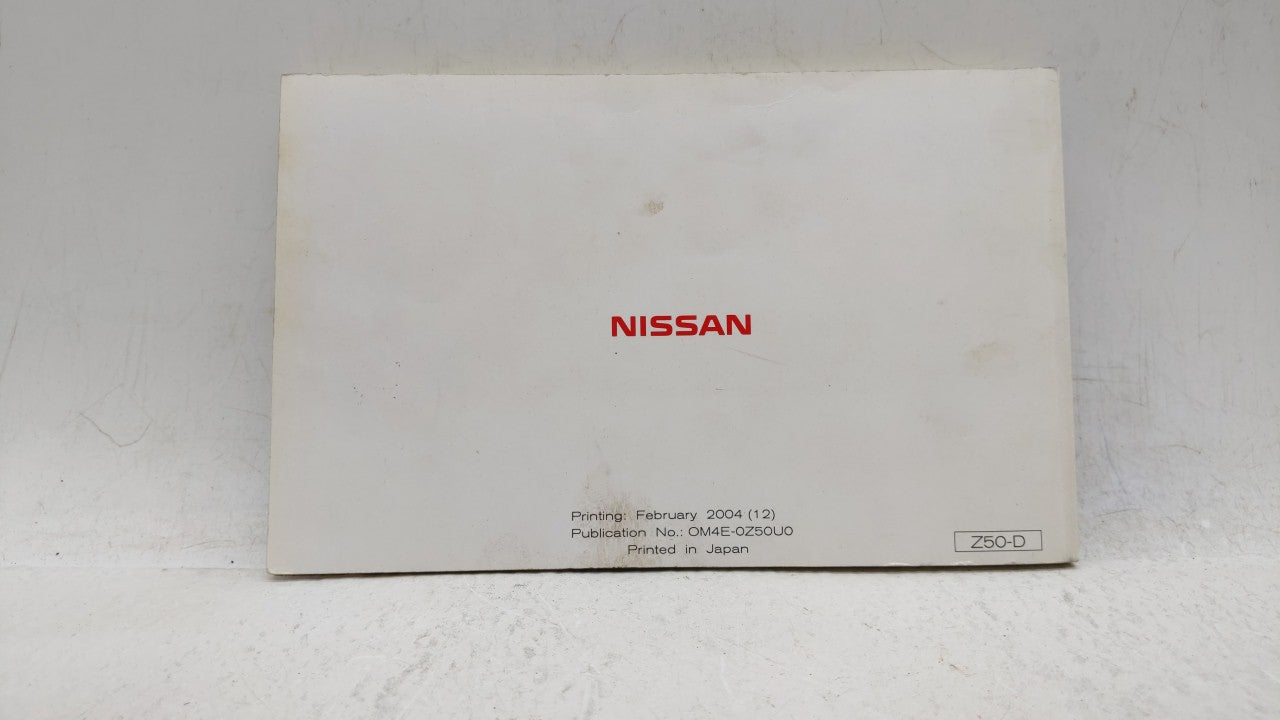 2004 Nissan Murano Owners Manual Book Guide OEM Used Auto Parts - Oemusedautoparts1.com