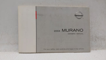 2004 Nissan Murano Owners Manual Book Guide OEM Used Auto Parts - Oemusedautoparts1.com
