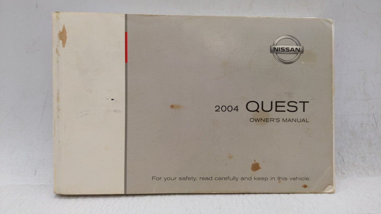 2004 Nissan Quest Owners Manual Book Guide OEM Used Auto Parts - Oemusedautoparts1.com