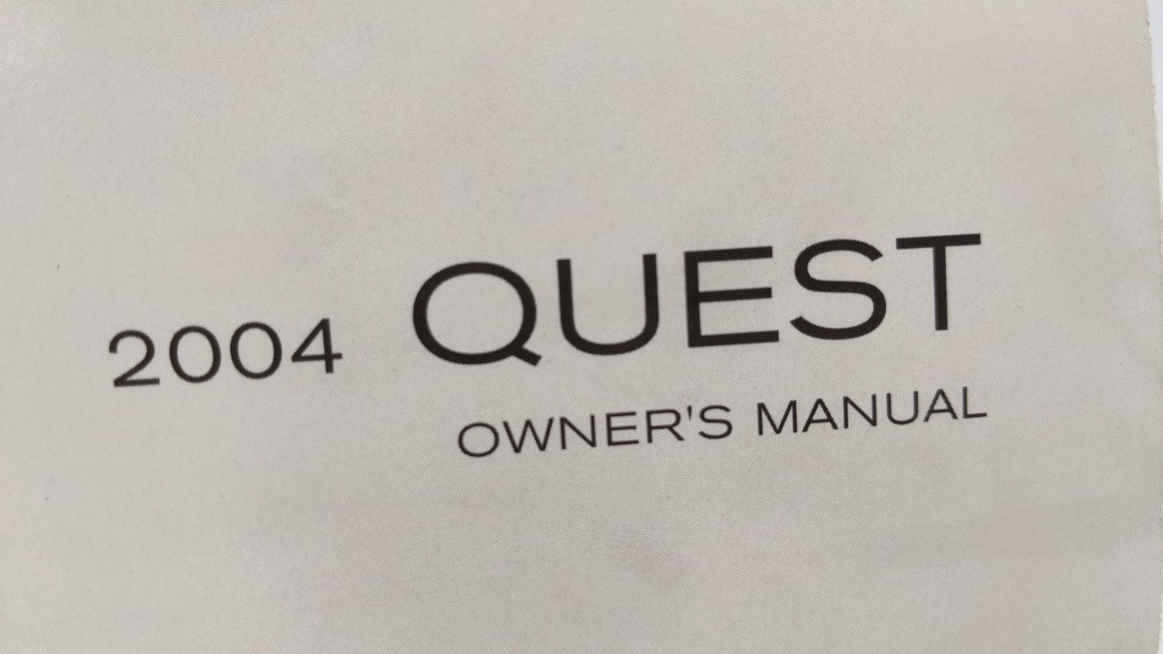 2004 Nissan Quest Owners Manual Book Guide OEM Used Auto Parts - Oemusedautoparts1.com