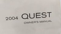 2004 Nissan Quest Owners Manual Book Guide OEM Used Auto Parts - Oemusedautoparts1.com