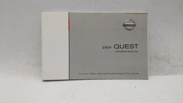 2004 Nissan Quest Owners Manual Book Guide OEM Used Auto Parts - Oemusedautoparts1.com