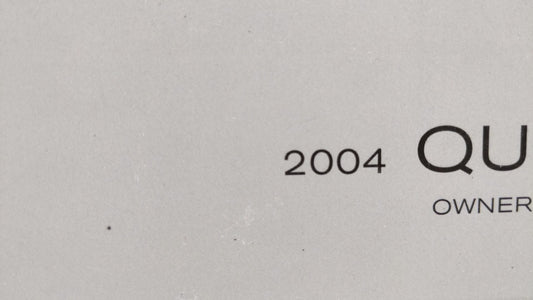 2004 Nissan Quest Owners Manual Book Guide OEM Used Auto Parts