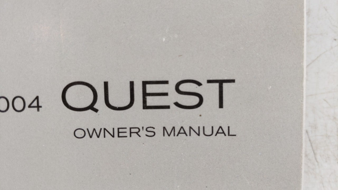 2004 Nissan Quest Owners Manual Book Guide OEM Used Auto Parts - Oemusedautoparts1.com