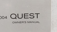 2004 Nissan Quest Owners Manual Book Guide OEM Used Auto Parts - Oemusedautoparts1.com