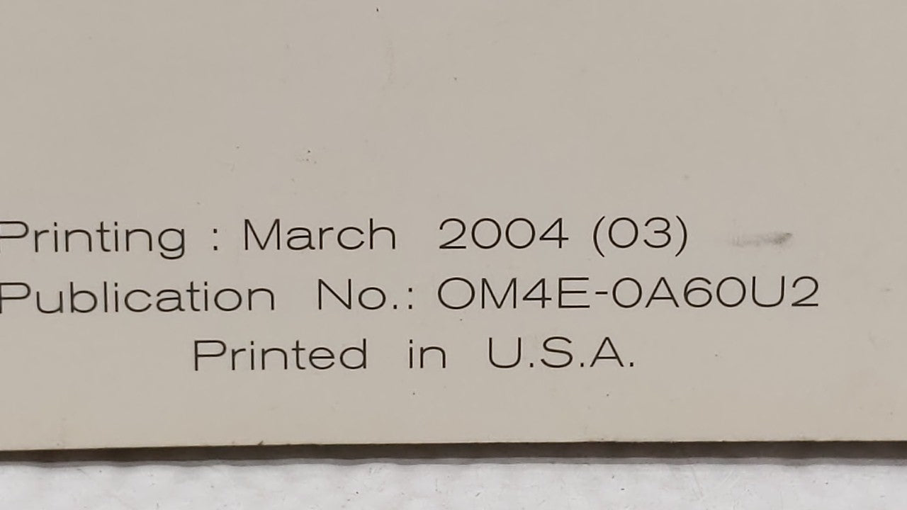 2004 Nissan Titan Owners Manual Book Guide OEM Used Auto Parts - Oemusedautoparts1.com