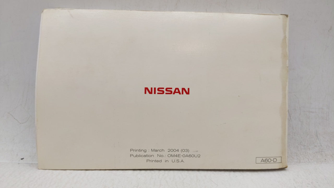2004 Nissan Titan Owners Manual Book Guide OEM Used Auto Parts - Oemusedautoparts1.com