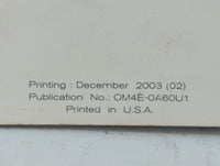 2004 Nissan Titan Owners Manual Book Guide OEM Used Auto Parts - Oemusedautoparts1.com