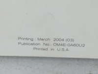 2004 Nissan Titan Owners Manual Book Guide OEM Used Auto Parts - Oemusedautoparts1.com