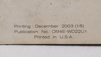 2004 Nissan Xterra Owners Manual Book Guide OEM Used Auto Parts - Oemusedautoparts1.com