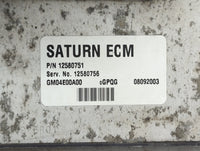 2004 Saturn Ion PCM Engine Control Computer ECU ECM PCU OEM P/N:12580751 12580756, GM04E00A00 Fits OEM Used Auto Parts - Oem