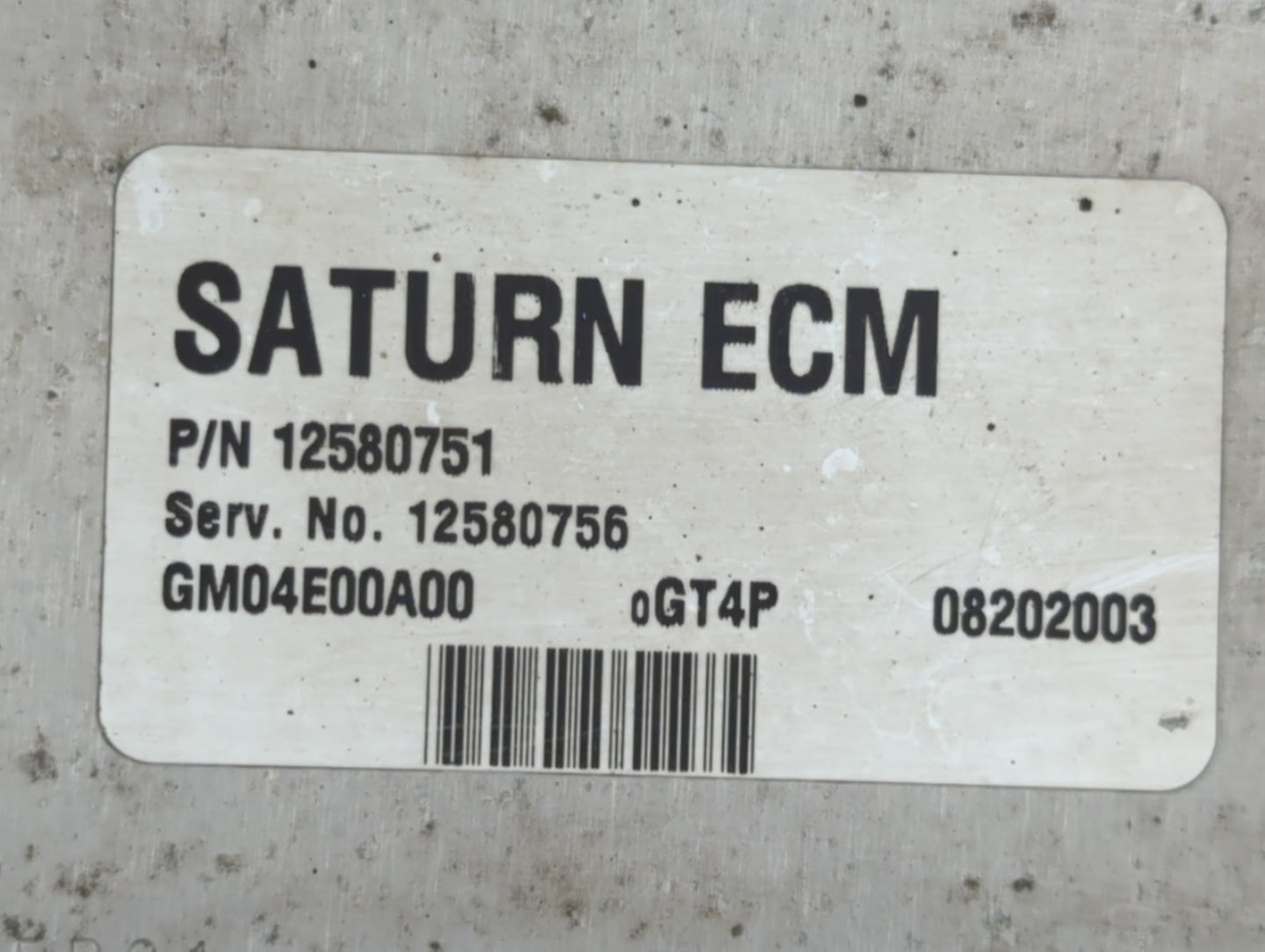 2004-2005 Saturn Ion PCM Engine Control Computer ECU ECM PCU OEM P/N:12580751 Fits Fits 2004 2005 OEM Used Auto Parts - Oemu