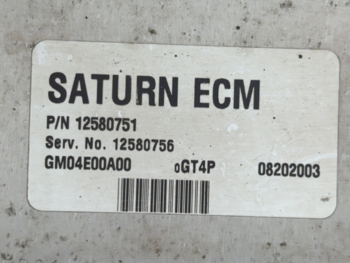 2004-2005 Saturn Ion PCM Engine Control Computer ECU ECM PCU OEM P/N:12580751 Fits Fits 2004 2005 OEM Used Auto Parts - Oemu