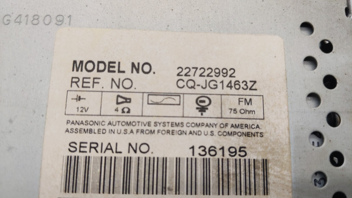 2004-2004 Saturn Vue Am Fm Cd Player Radio Receiver 269834 - Oemusedautoparts1.com