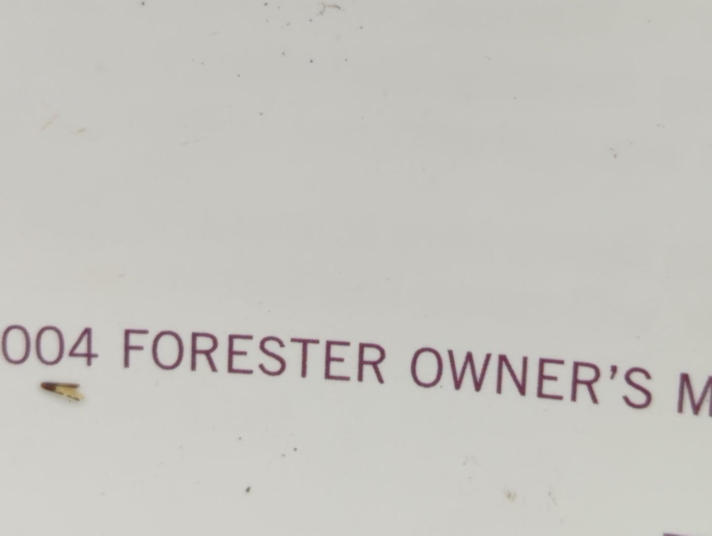 2004 Subaru Forester Owners Manual Book Guide OEM Used Auto Parts - Oemusedautoparts1.com