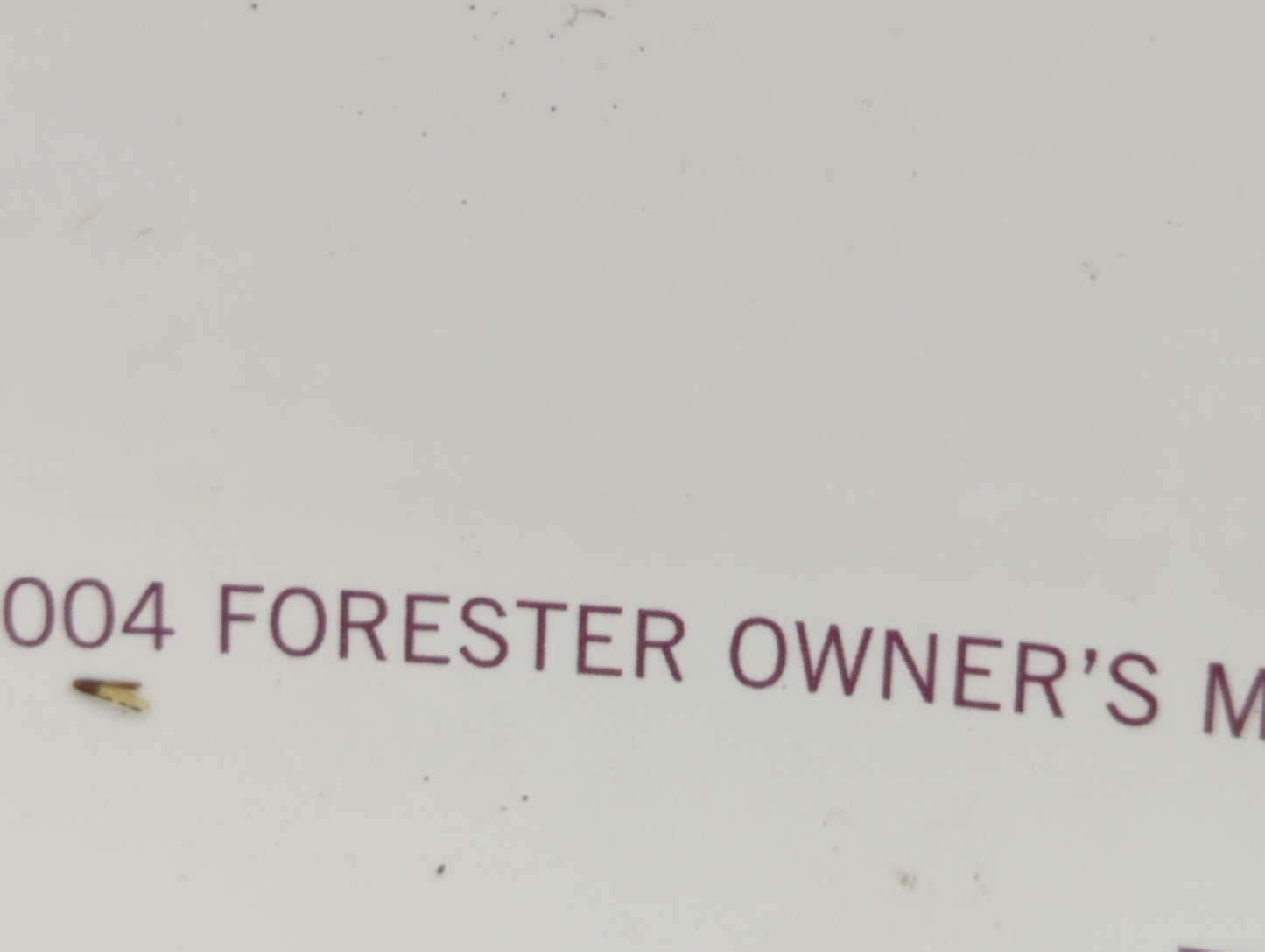 2004 Subaru Forester Owners Manual Book Guide OEM Used Auto Parts - Oemusedautoparts1.com