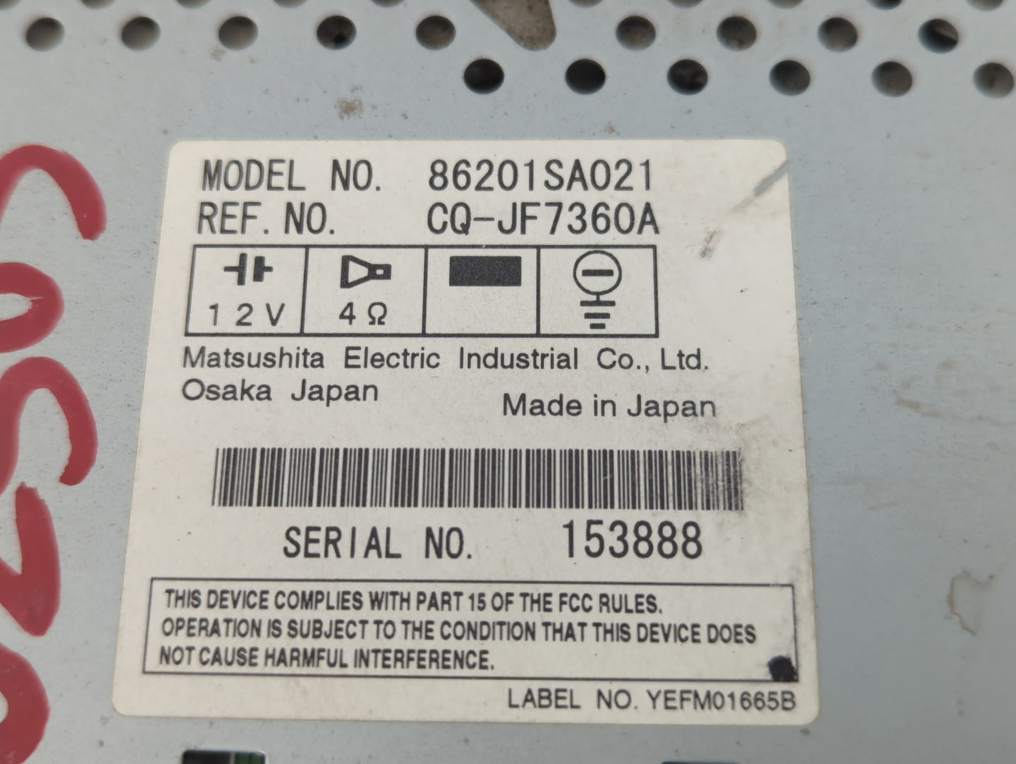 2004 Subaru Forester Radio AM FM Cd Player Receiver Replacement P/N:86201SA021 Fits OEM Used Auto Parts - Oemusedautoparts1.