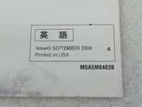 2004 Subaru Forester Owners Manual Book Guide P/N:MSA5M0403B OEM Used Auto Parts - Oemusedautoparts1.com