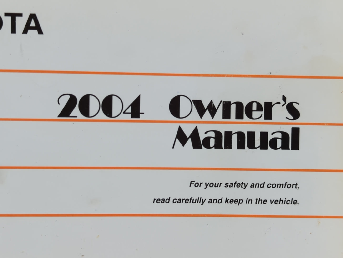2004 Toyota Camry Owners Manual Book Guide P/N:01999-33616 OEM Used Auto Parts - Oemusedautoparts1.com