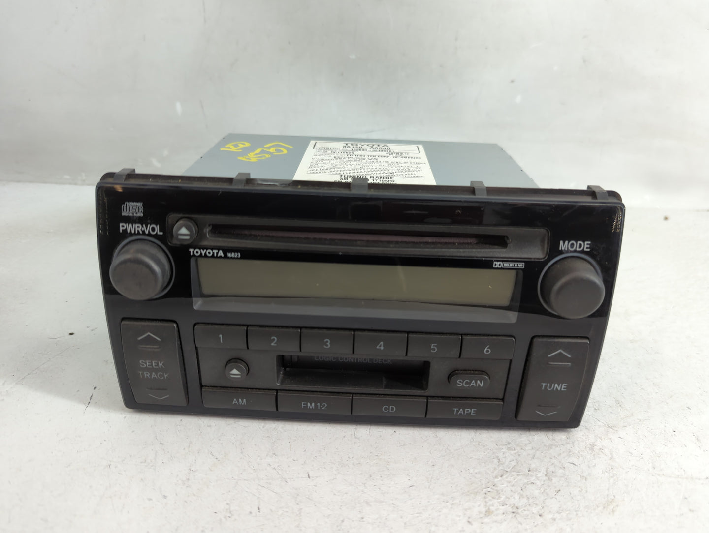 2002-2004 Toyota Camry Radio AM FM Cd Player Receiver Replacement P/N:86120-AA040 Fits Fits 2002 2003 2004 OEM Used Auto Par