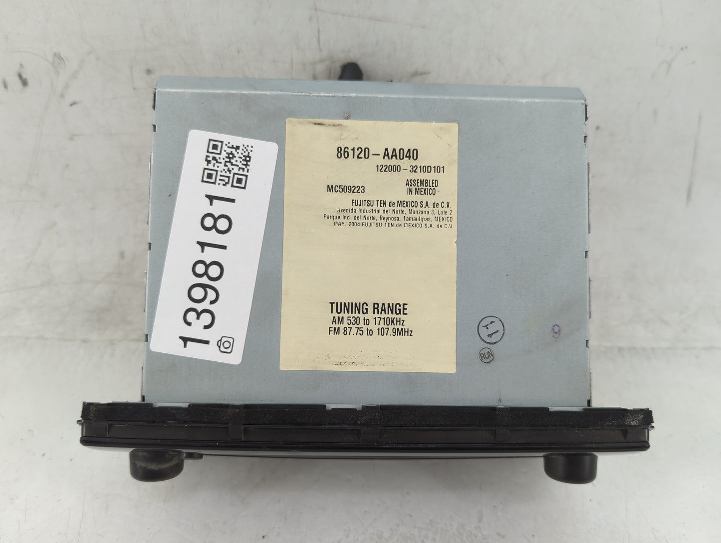 2002-2004 Toyota Camry Radio AM FM Cd Player Receiver Replacement P/N:122000-3210D101 86120-AA040 Fits Fits 2002 2003 2004 O