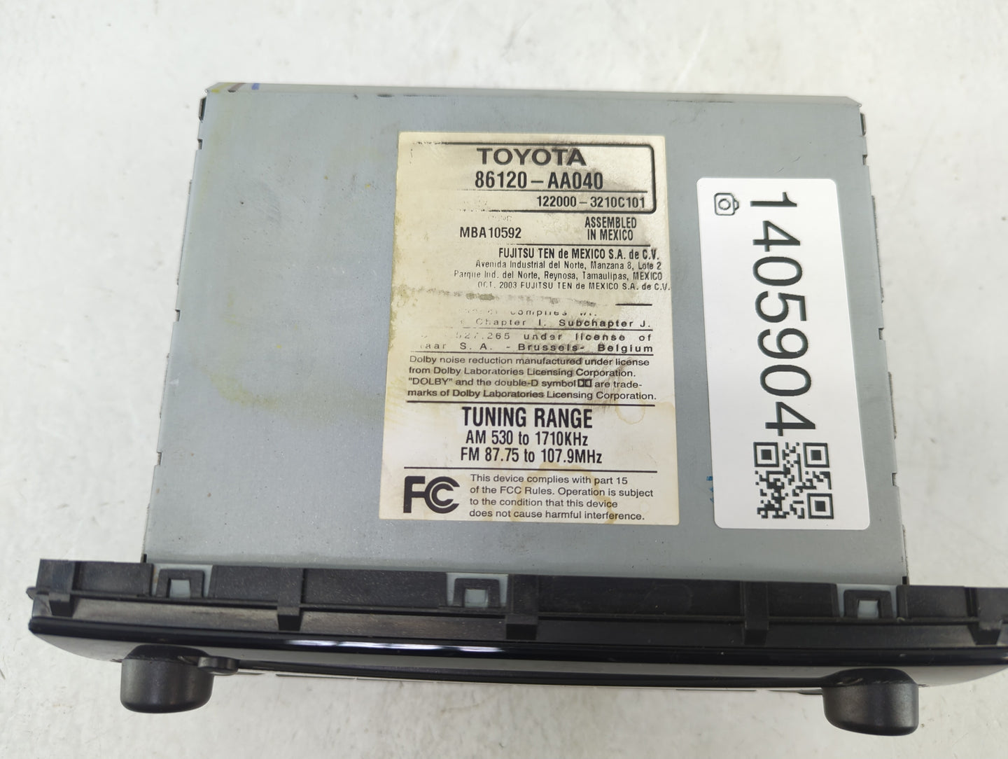 2002-2004 Toyota Camry Radio AM FM Cd Player Receiver Replacement P/N:86120-AA040 Fits Fits 2002 2003 2004 OEM Used Auto Par