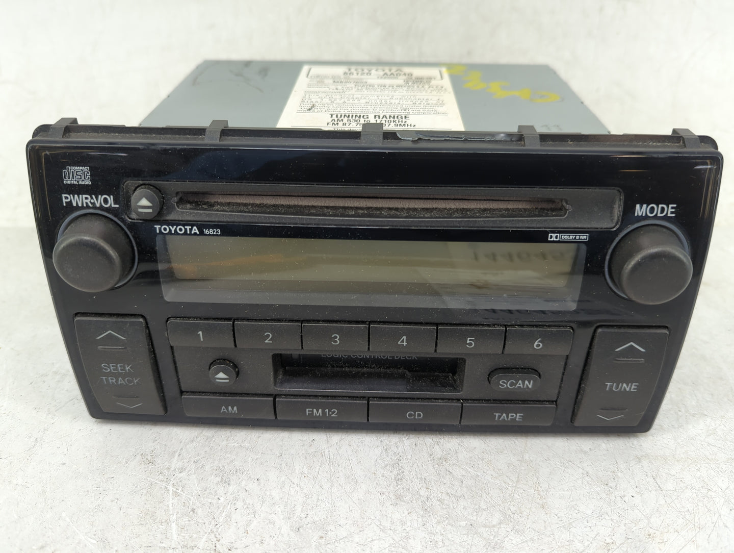 2002-2004 Toyota Camry Radio AM FM Cd Player Receiver Replacement P/N:86120-AA040 16823 Fits Fits 2002 2003 2004 OEM Used Au