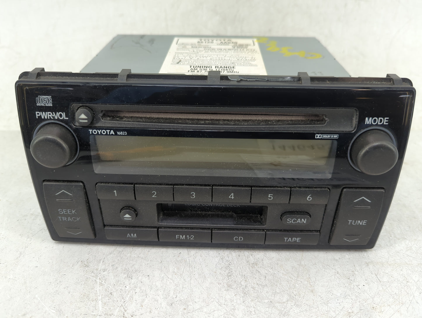2002-2004 Toyota Camry Radio AM FM Cd Player Receiver Replacement P/N:86120-AA040 16823 Fits Fits 2002 2003 2004 OEM Used Au