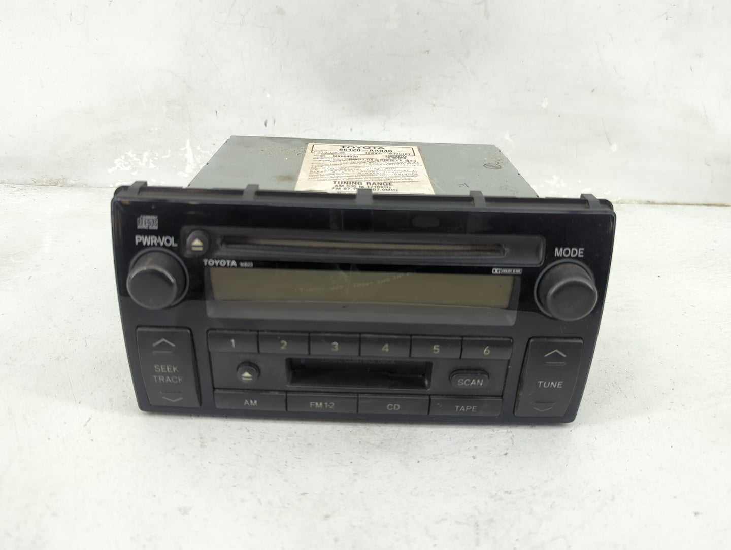 2002-2004 Toyota Camry Radio AM FM Cd Player Receiver Replacement P/N:86120-AA040 122000-3210C101 Fits Fits 2002 2003 2004 O