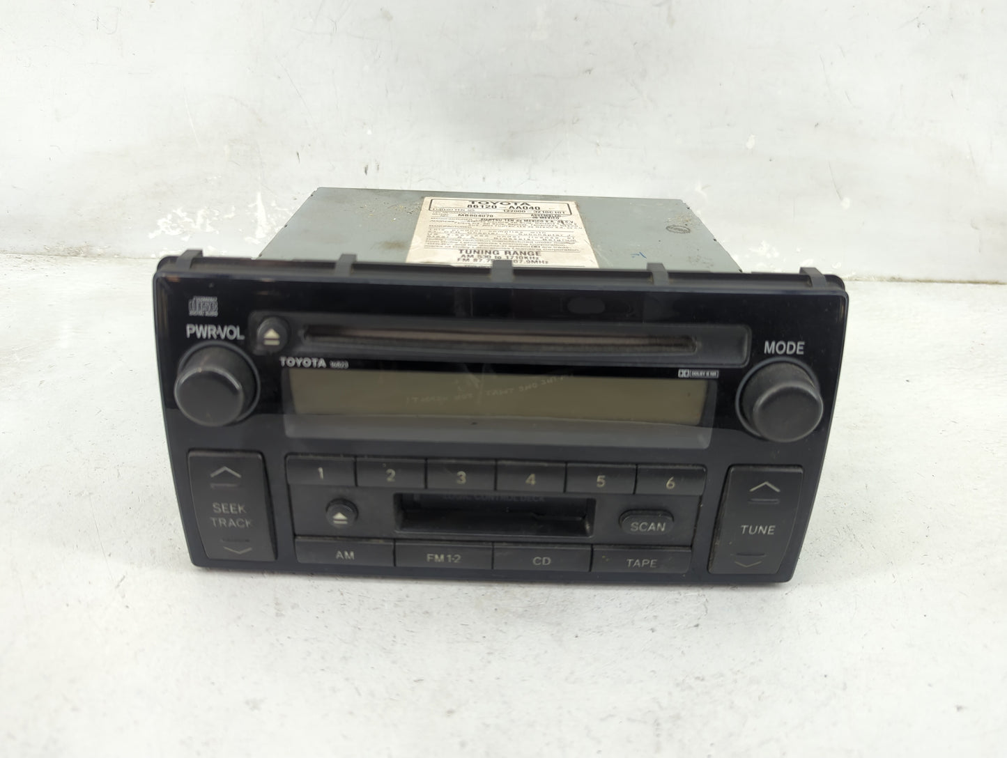 2002-2004 Toyota Camry Radio AM FM Cd Player Receiver Replacement P/N:86120-AA040 122000-3210C101 Fits Fits 2002 2003 2004 O