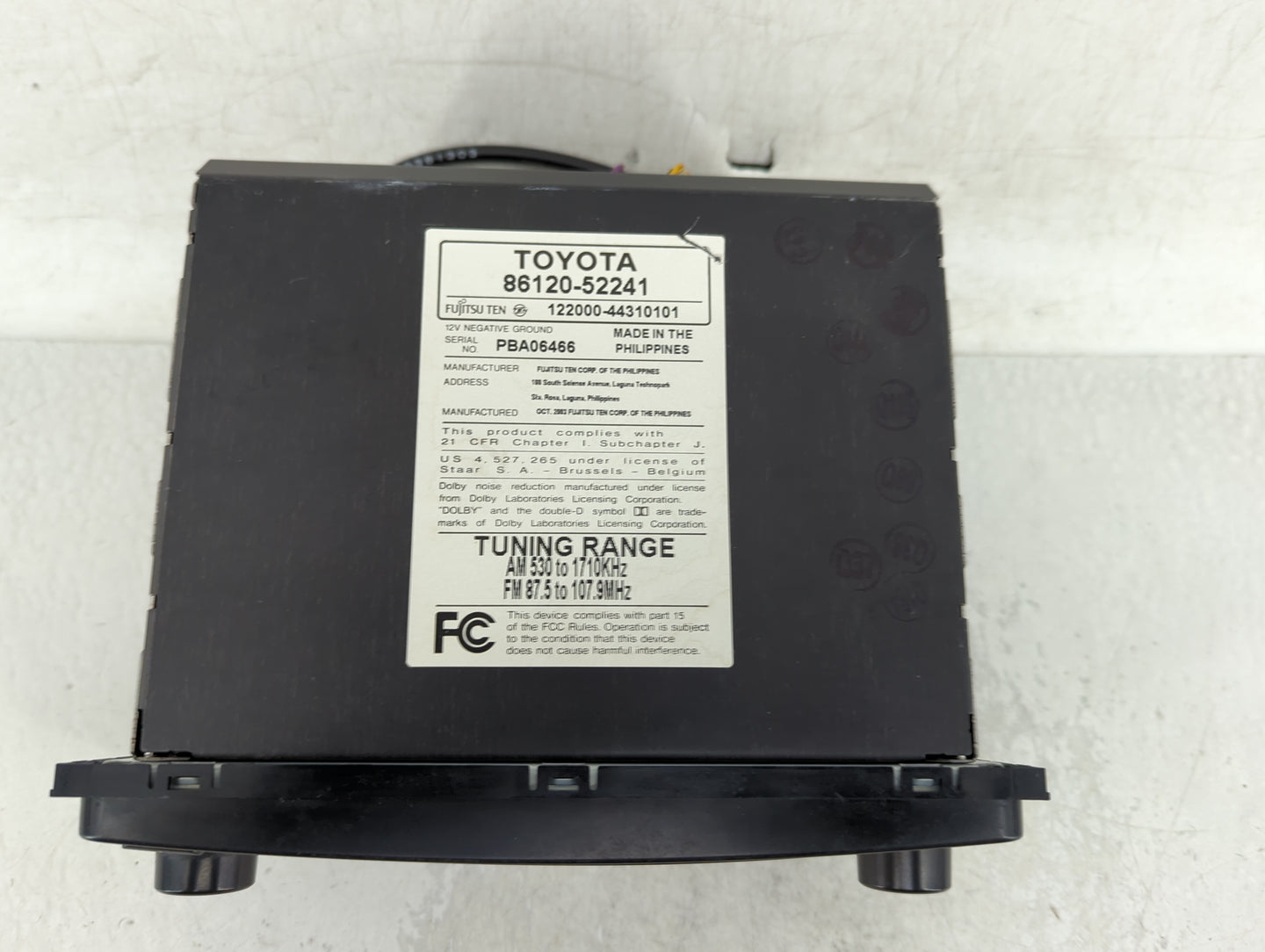 2004-2007 Toyota Highlander Radio AM FM Cd Player Receiver Replacement P/N:86120-52241 Fits Fits 2003 2004 2005 2006 2007 OE