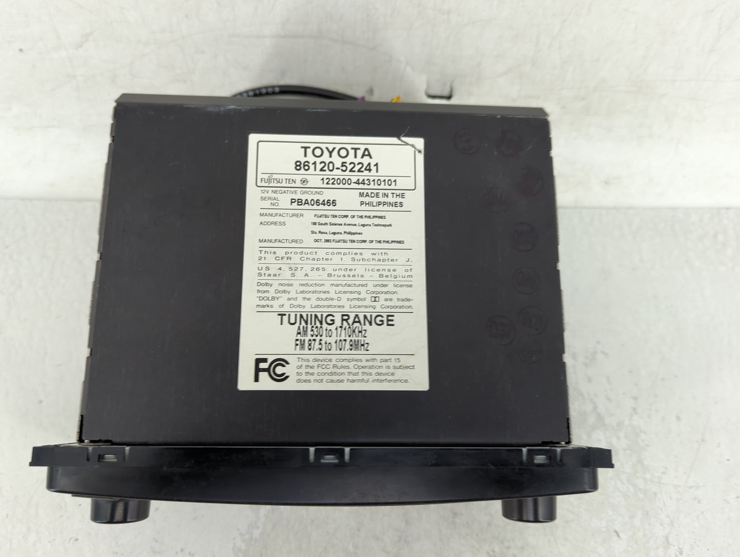 2004-2007 Toyota Highlander Radio AM FM Cd Player Receiver Replacement P/N:86120-52241 Fits Fits 2003 2004 2005 2006 2007 OE