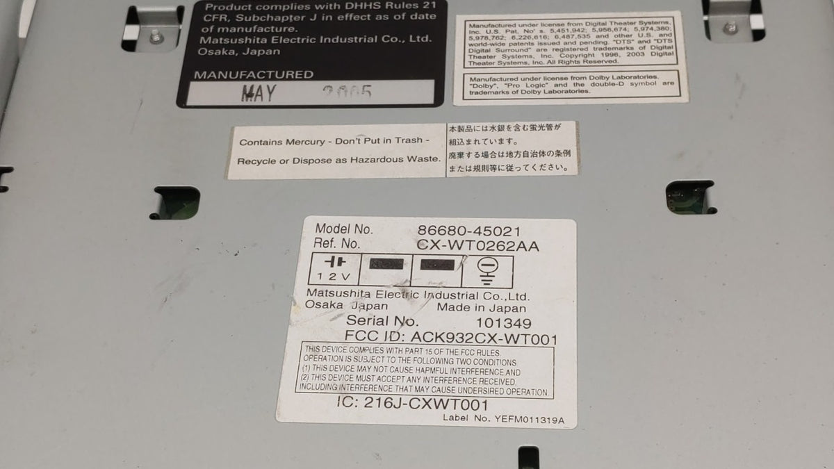 Toyota Sienna Am Fm Cd Player Radio Receiver 246938 - Oemusedautoparts1.com