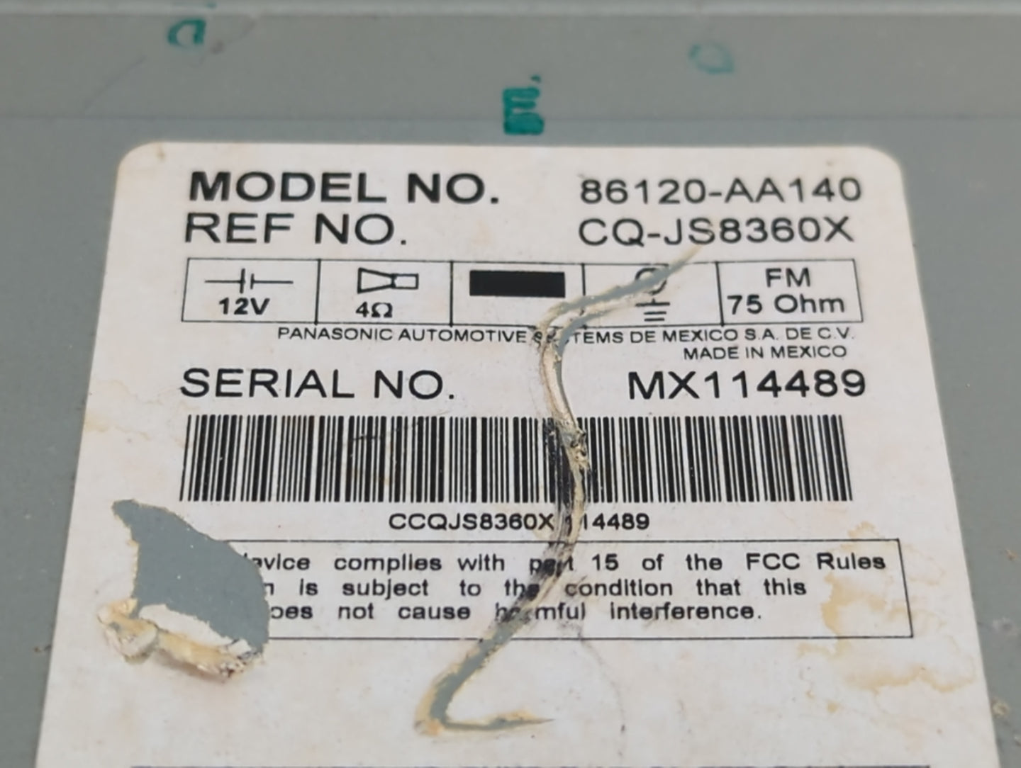 2004-2006 Toyota Solara Radio AM FM Cd Player Receiver Replacement P/N:86120-AA140 Fits Fits 2004 2005 2006 OEM Used Auto Pa
