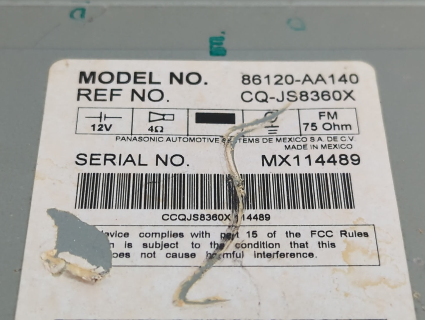 2004-2006 Toyota Solara Radio AM FM Cd Player Receiver Replacement P/N:86120-AA140 Fits Fits 2004 2005 2006 OEM Used Auto Pa