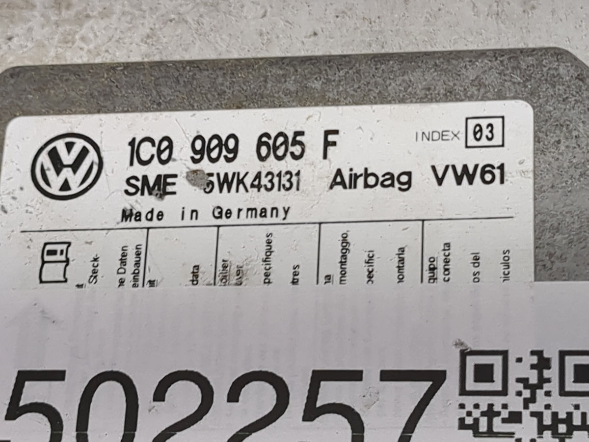 2002-2006 Volkswagen Jetta Safety Restraint Srs Airbag Control Module - Oemusedautoparts1.com