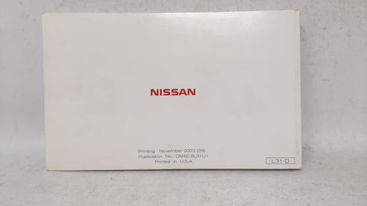 2004 Nissan Altima Owners Manual Book Guide OEM Used Auto Parts