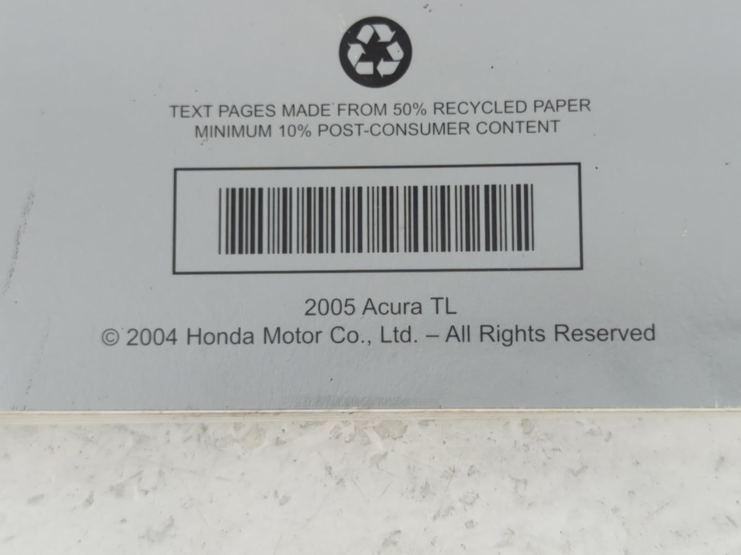 2005 Acura Tl Owners Manual Book Guide P/N:00X31-SEP-6100 31SEP610 OEM Used Auto Parts - Oemusedautoparts1.com