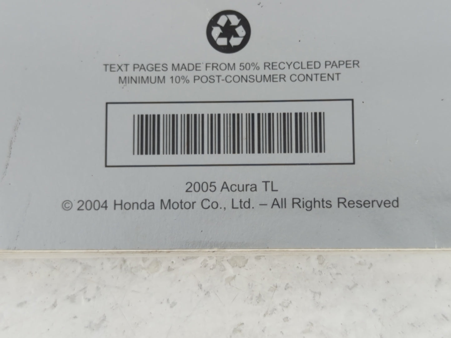 2005 Acura Tl Owners Manual Book Guide P/N:00X31-SEP-6100 31SEP610 OEM Used Auto Parts - Oemusedautoparts1.com
