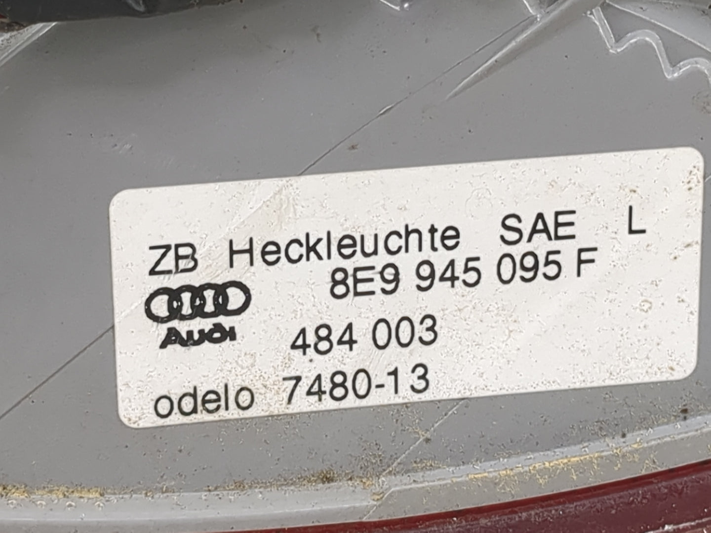 2005-2008 Audi A4 Tail Light Assembly Driver Left OEM P/N:7480-13 484 003, 8E9 945 095 F Fits Fits 2005 2006 2007 2008 OEM U