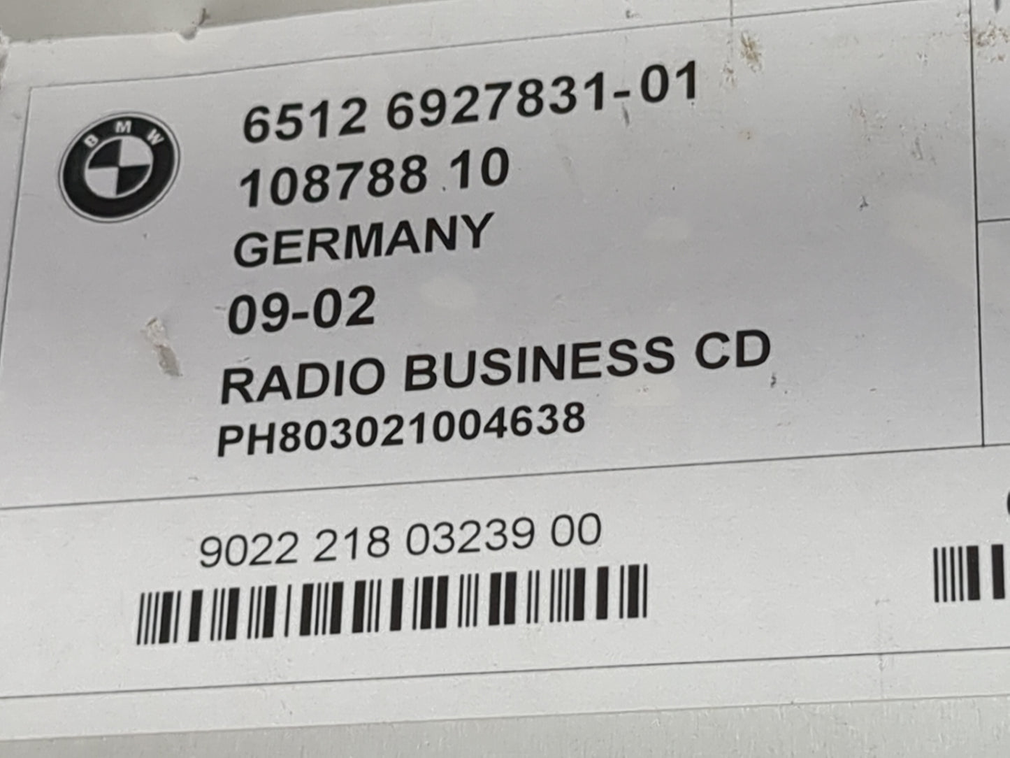 2005 Bmw 323i Radio AM FM Cd Player Receiver Replacement P/N:6512 6927831-01 6512692783101, 10878810, PH803021004638 Fits OE