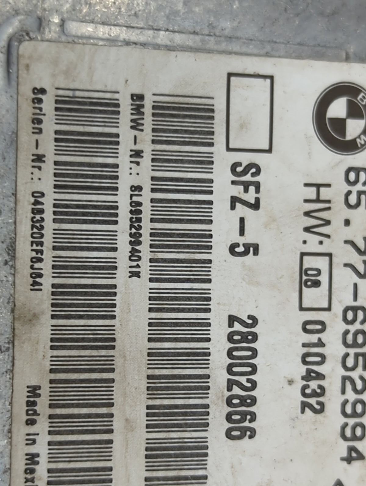 Bmw 525 Safety Restraint Srs Airbag Control Module - Oemusedautoparts1.com