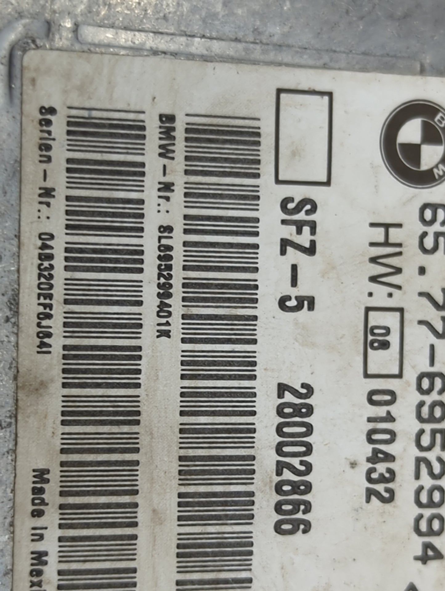 Bmw 525 Safety Restraint Srs Airbag Control Module - Oemusedautoparts1.com
